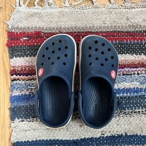 Kids Blue and Red Crocs Size 10